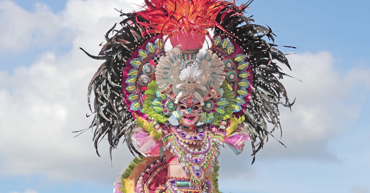 Vibrant festival costume celebrated at MassKara Festival in Philippines.