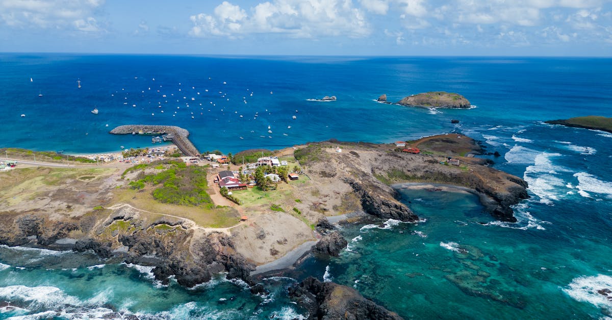 Stunning aerial view of Fernando de Noronha's vibrant coastline and turquoise waters.