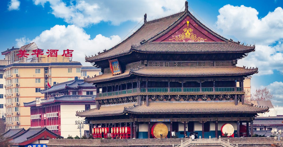 Explore the historic Bell Tower of Xi'an, a captivating blend of ancient architecture amidst modern structures.